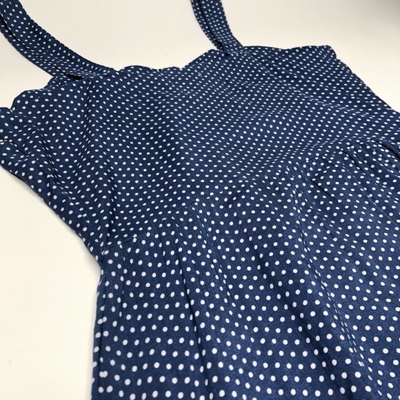 Wild Blue X Sadie Robertson Blue White Polka Dot Button Front Tank Summery Dress - Picture 8 of 14